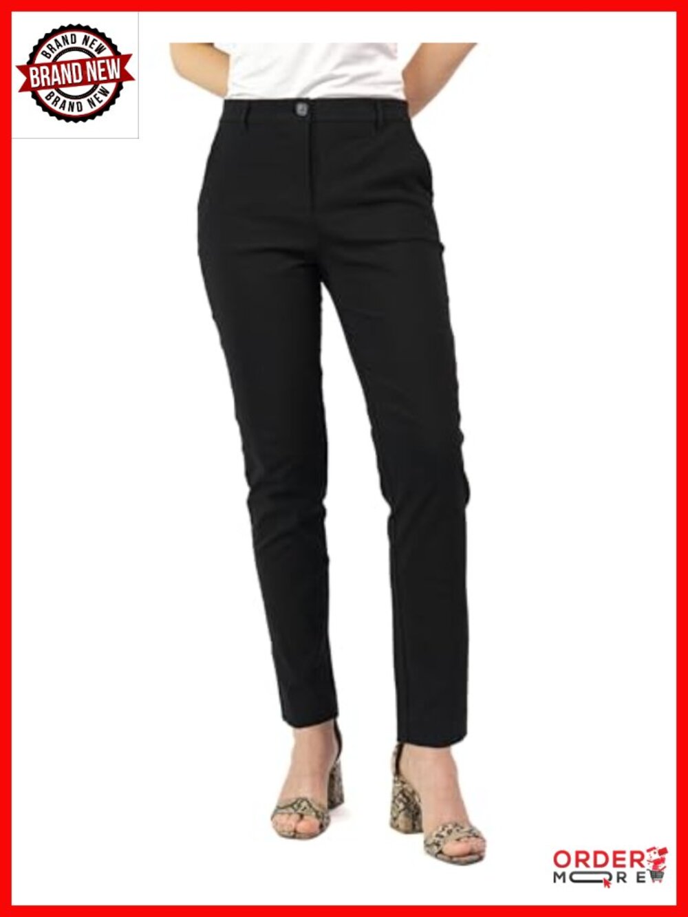 Stretch Cropped Ankle Work Pants Slim Fit Business Casual Slacks